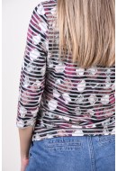 Bluza Dama Sunday 6850 Grey/Pink/Brown Stripe
